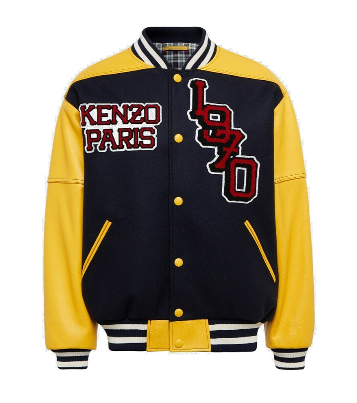 Photo: Kenzo - Tiger Varsity leather-paneled varsity jacket