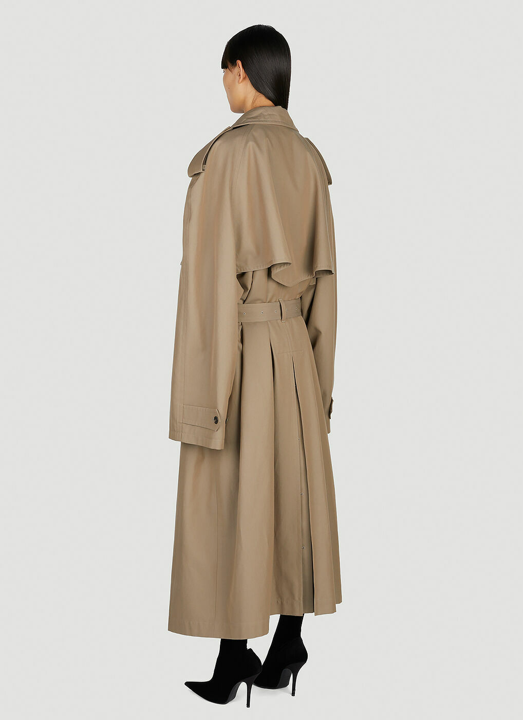 【関税&送料込】Balenciaga Oversize Twill Trench Coat With B BALENCIAGA Oversized asymmetric cotton-twill trench coat