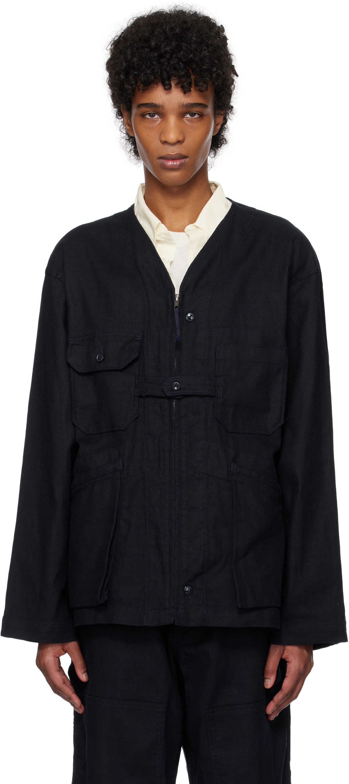Engineered Garments Navy Cardigan Jacket