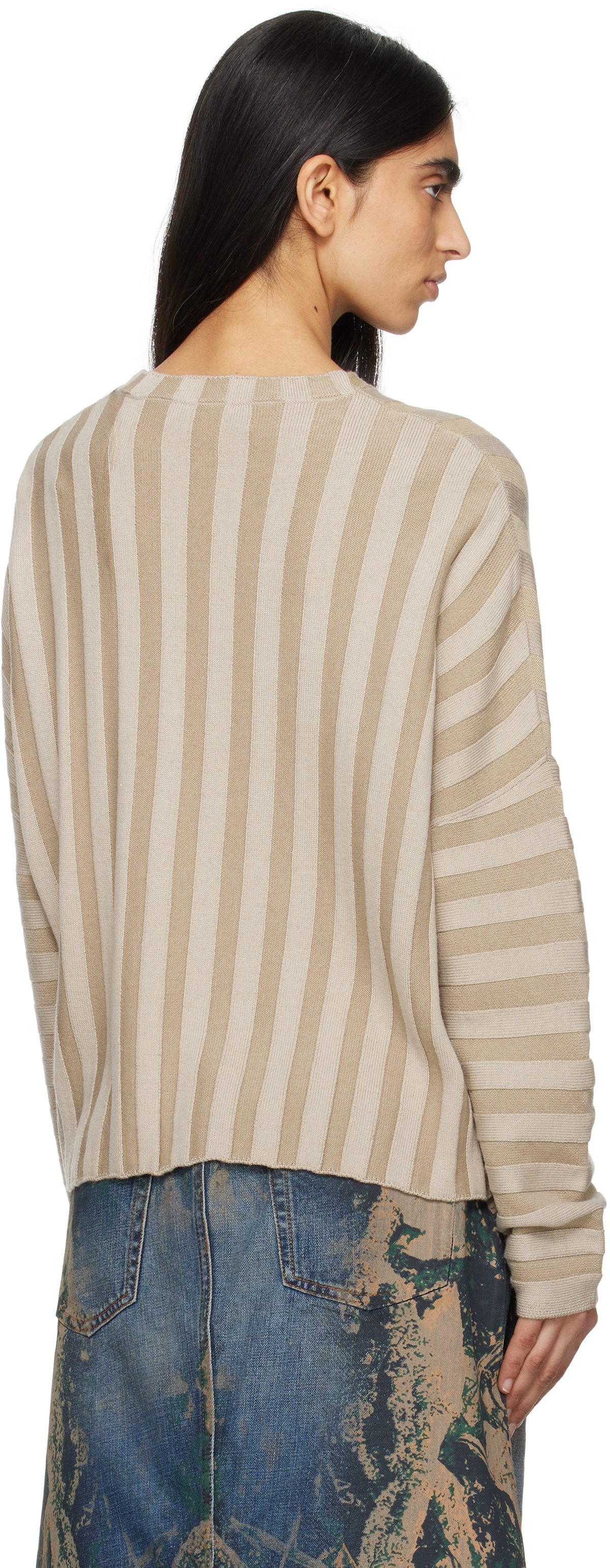 Eckhaus Latta Beige Keyboard Sweater