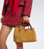 Valentino Garavani VLogo Signature Small suede top-handle bag