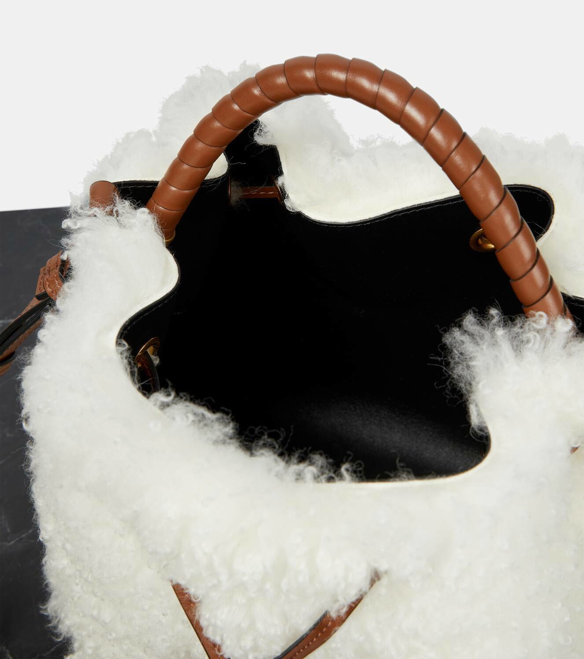 Chloé Marcie Small shearling bucket bag