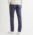 Gabriela Hearst - Ernest Slim-Fit Flecked Stretch Wool and Silk-Blend Suit Trousers - Blue