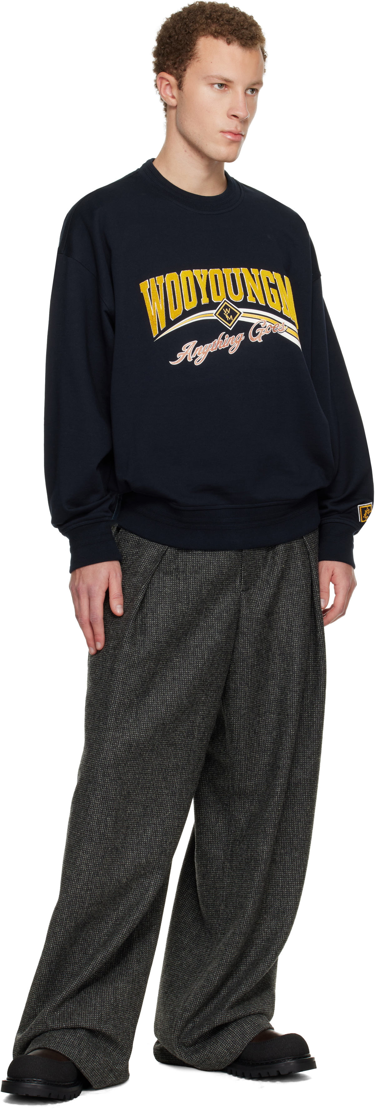 WOOYOUNGMI Navy Lenticular Logo Sweatshirt