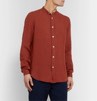 Boglioli - Grandad-Collar Linen Shirt - Red