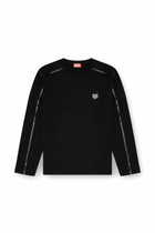 Diesel Long-sleeve T-shirt with tonal trims - T-Shirts Mens in Black