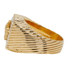 Dolce and Gabbana Gold and Silver Crown Signet Ring