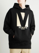 Valentino Garavani - Logo-Print Cotton-Jersey Hoodie - Black