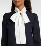 Thom Browne Silk-trimmed virgin wool minidress