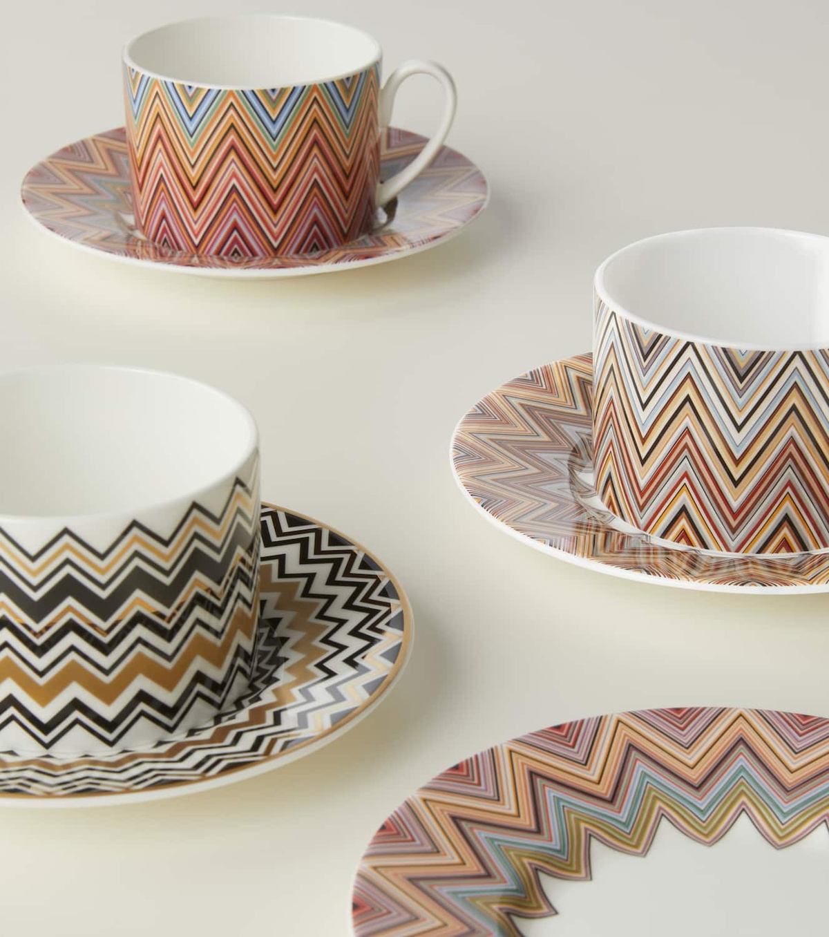 Missoni Zig Zag Jarris set of 2 teacups and saucers