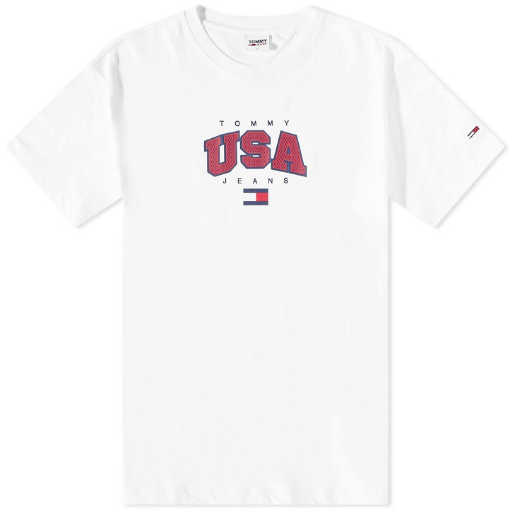 Photo: Tommy Jeans Men's Classic Modern Sports USA T-Shirt in White