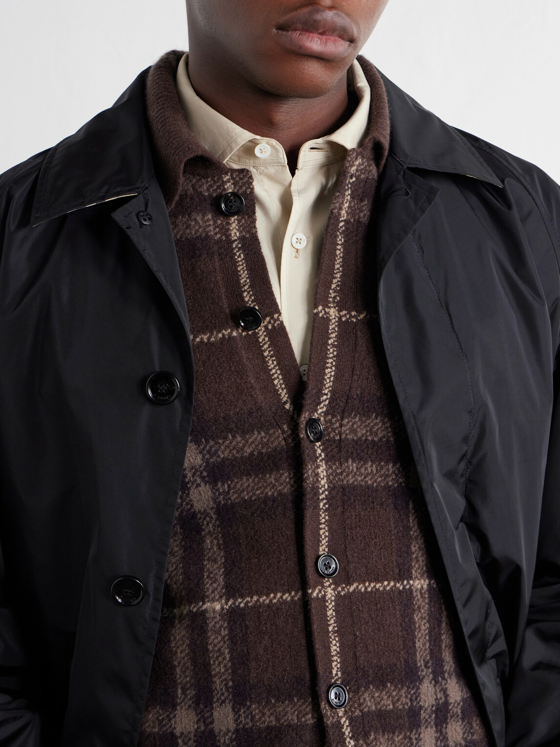 Burberry - Checked Knitted Cashmere Polo Shirt - Brown