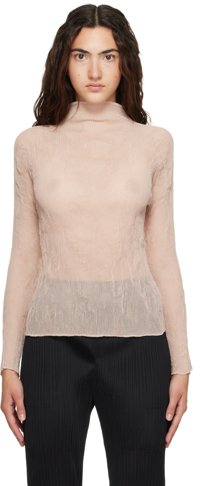 ISSEY MIYAKE Pink Chiffon Twist 2 Top