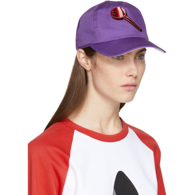 Acne Studios Purple Heart Key Calis Soft Baseball Cap Acne Studios