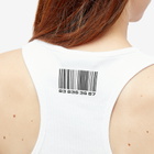 VTMNTS Women's Barcode Crop Tank Top in White