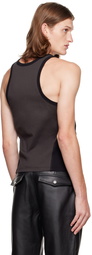 Dion Lee Gray Rib Shift Tank Top