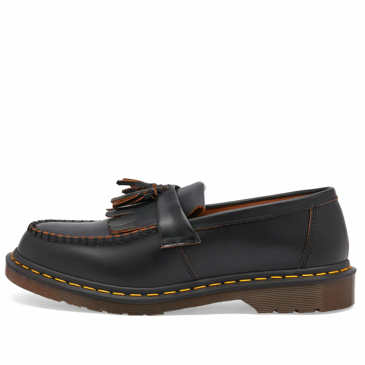 Dr. Martens Men's Adrian Tassel Loafer in Vintage Black Quilon Dr. Martens