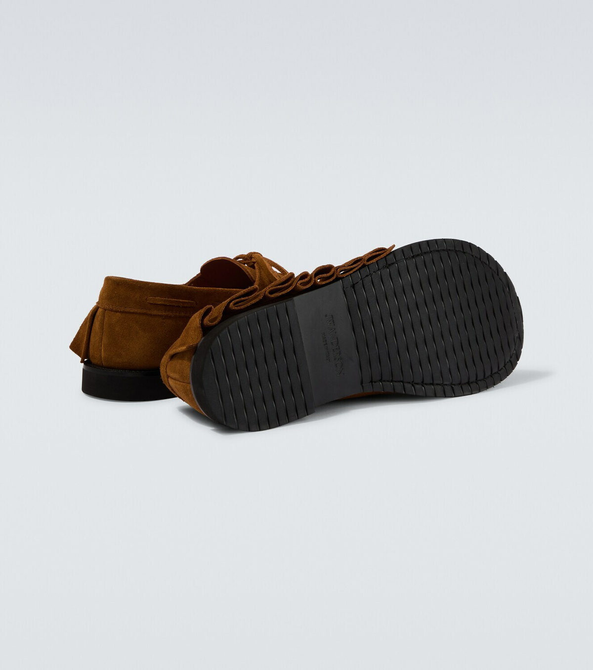 JW Anderson Ruffled suede boat shoes