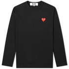 Comme des Garçons Play Men's Long Sleeve Basic Logo T-Shirt in Black/Red