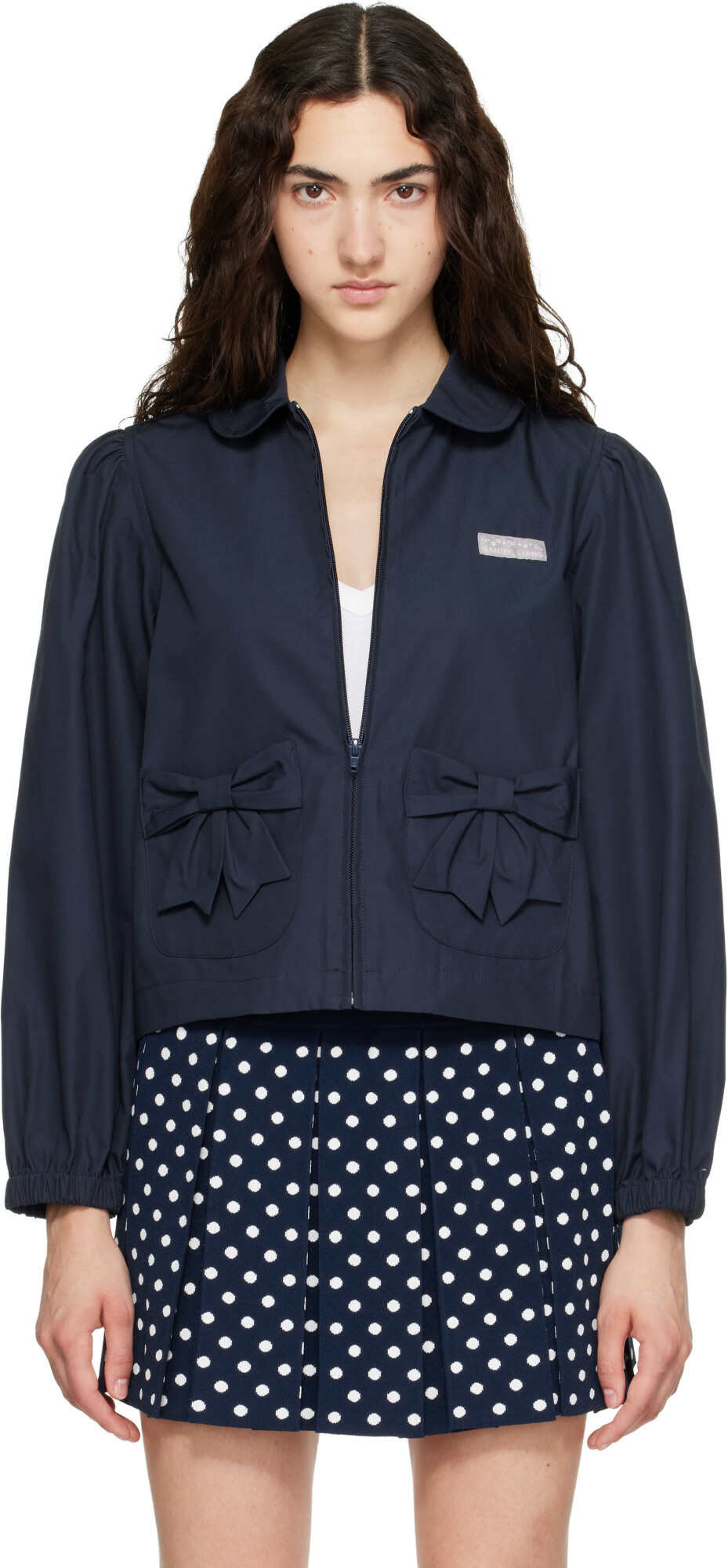 Sandy Liang Navy Necco Jacket