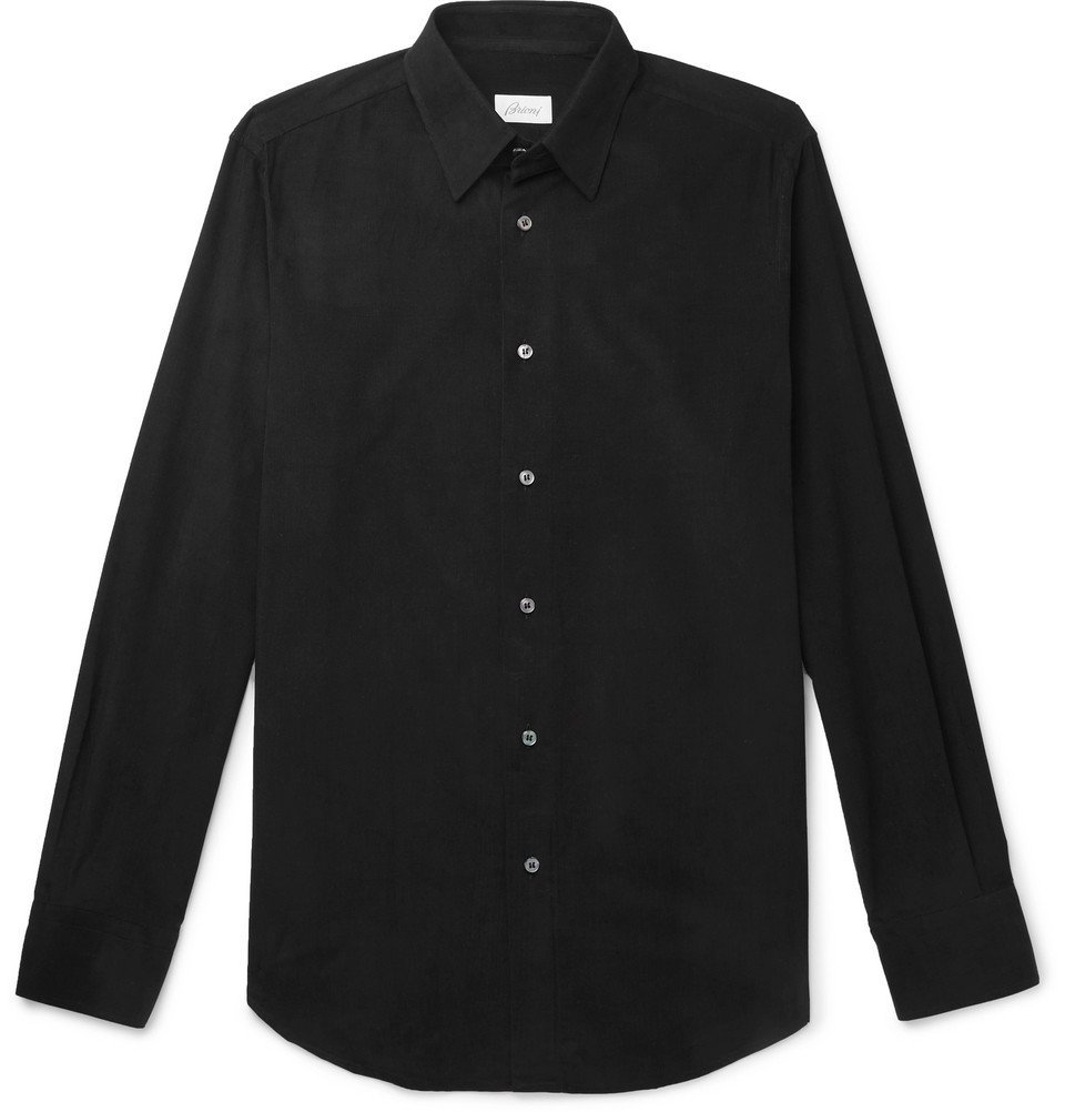 Brioni - Cotton-Corduroy Shirt - Black