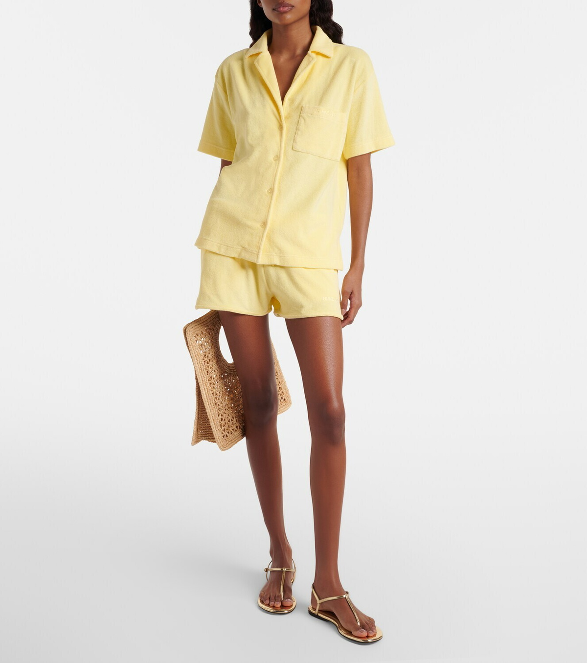 Hunza G Logo cotton terry shorts