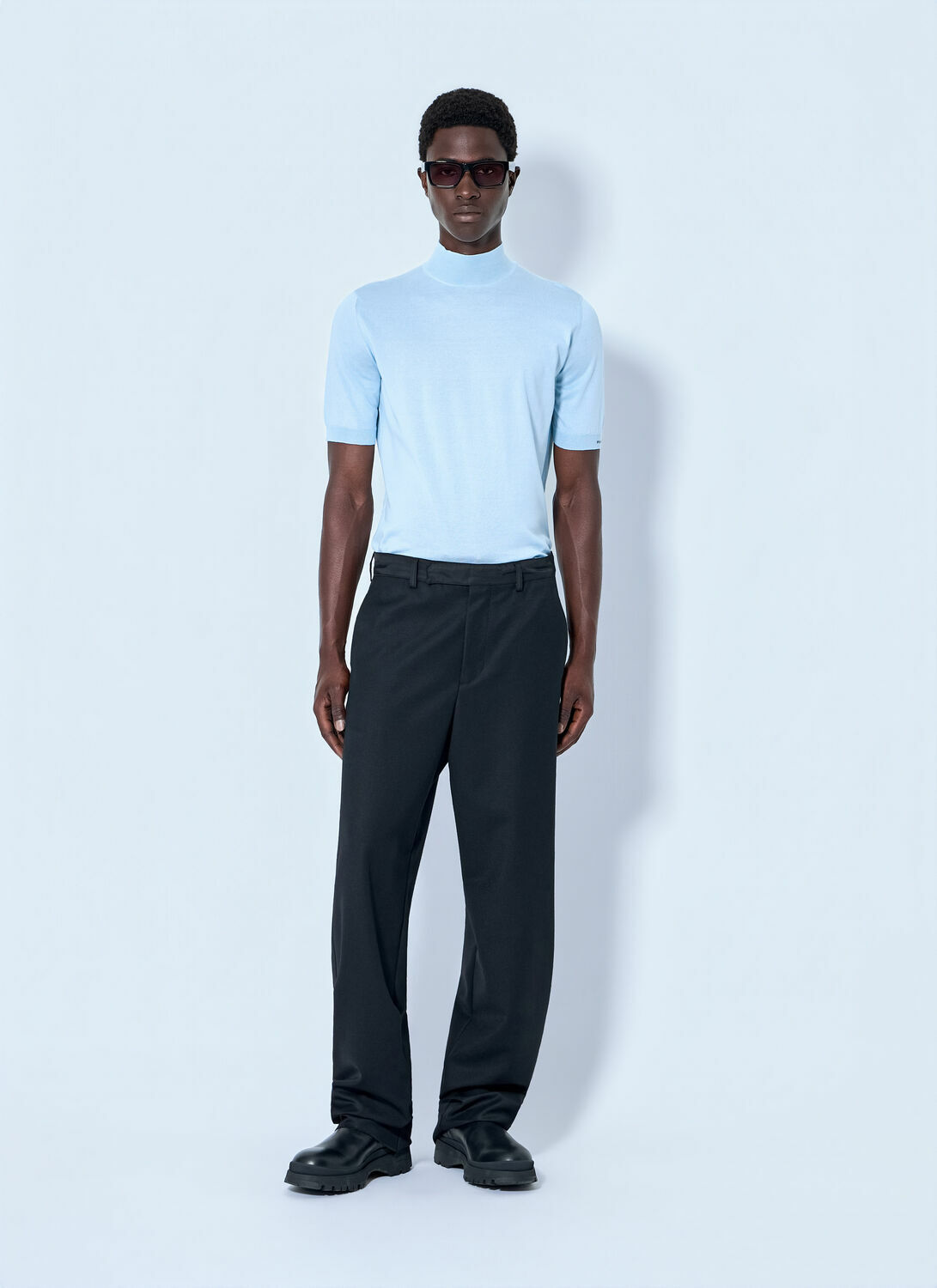 Prada Ribbed Turtleneck T-Shirt
