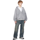 Balenciaga Gray Denim Logo Hoodie