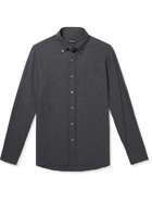TOM FORD - Slim-Fit Button-Down Collar Cotton and Cashmere-Blend Chambray Shirt - Gray