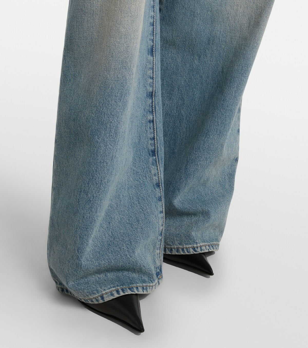 McQueen Mid-rise wide-leg jeans