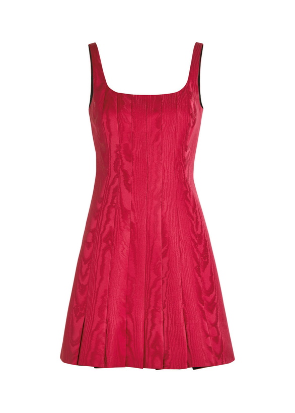 Photo: Emilia Wickstead Sascha Moiré Mini Dress Red