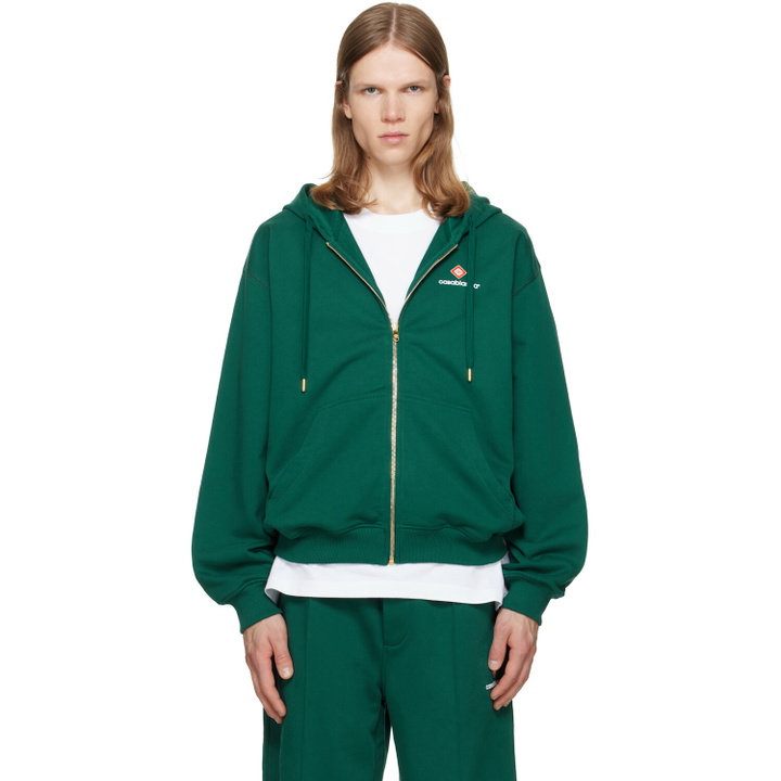 Photo: Casablanca Green Sport Type Zip‑Up Hoodie
