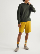 FRAME - Wide-Leg Ribbed Cashmere Drawstring Shorts - Yellow