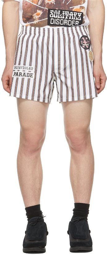 Photo: Raf Simons White Striped Patch Boxer Shorts