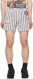 Raf Simons White Striped Patch Boxer Shorts