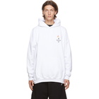 Balenciaga White Embroidered Flame Hoodie