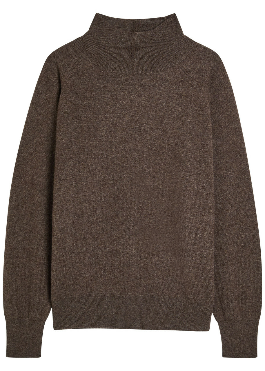 Reformation Merritt Turtleneck Cashmere Jumper Brown
