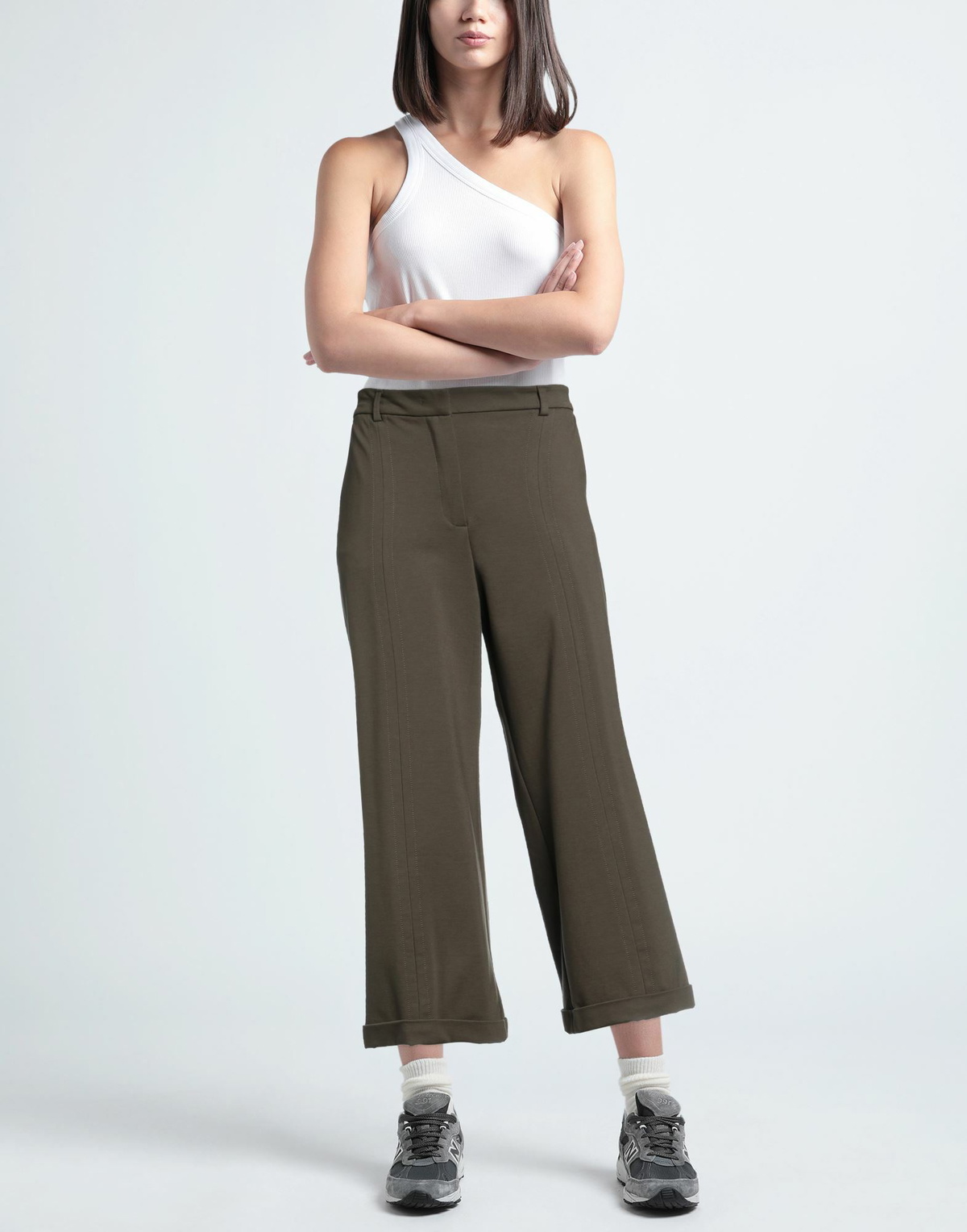 Manila Grace Womens Pants Military in Green