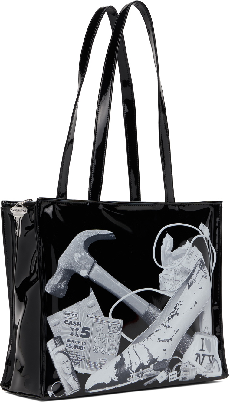 VAQUERA Black Trompe L'oeil Tote
