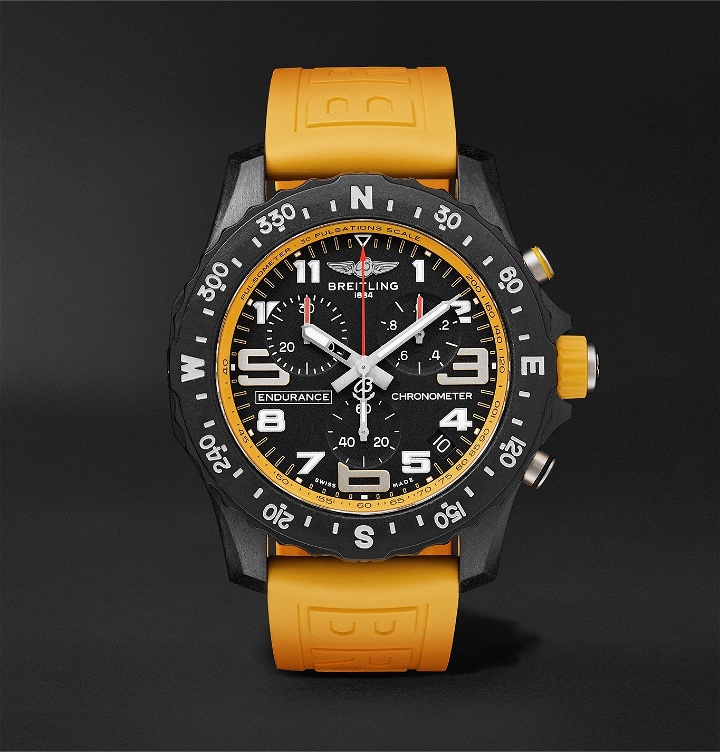 Photo: Breitling - Endurance Pro SuperQuartz Chronograph 44mm Breitlight and Rubber Watch, Ref. No. X82310A41B1S1 - Yellow