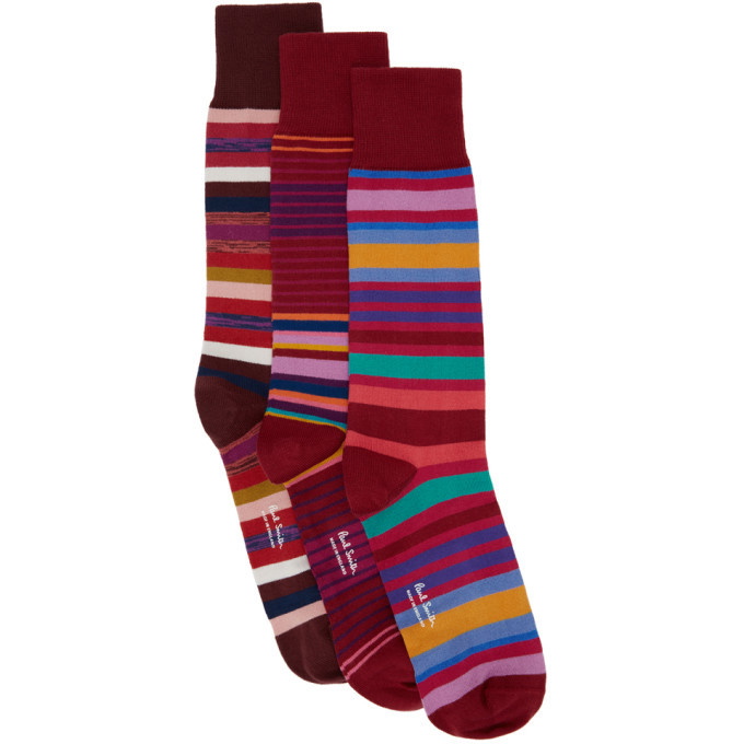 Photo: Paul Smith Three-Pack Red Stripe Socks