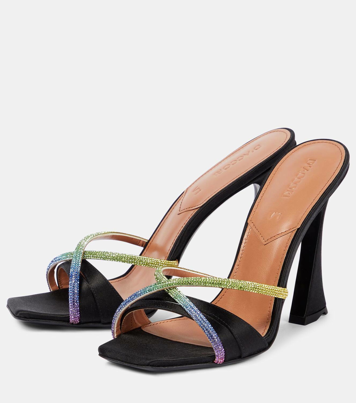 D'Accori Lust embellished satin mules