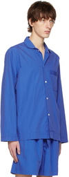 Tekla Blue Buttoned Pyjama Shirt