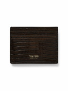 TOM FORD - Lizard-Effect Glossed-Leather Cardholder