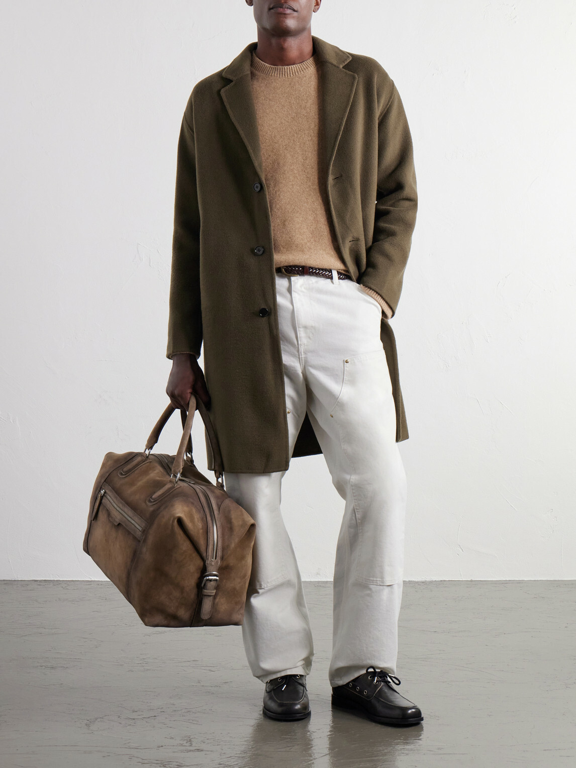 NN07 - Kendrick 8447 Brushed Wool-Blend Twill Coat - Green