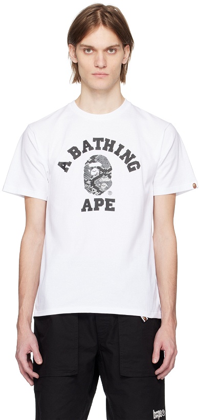 Photo: BAPE White Snake Collage T-Shirt