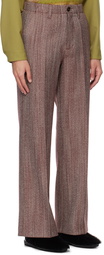 Marni Burgundy Herringbone Trousers