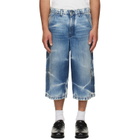 COÛT DE LA LIBERTÉ Blue Grayson Cripsy Denim Palm Devils Painter Shorts