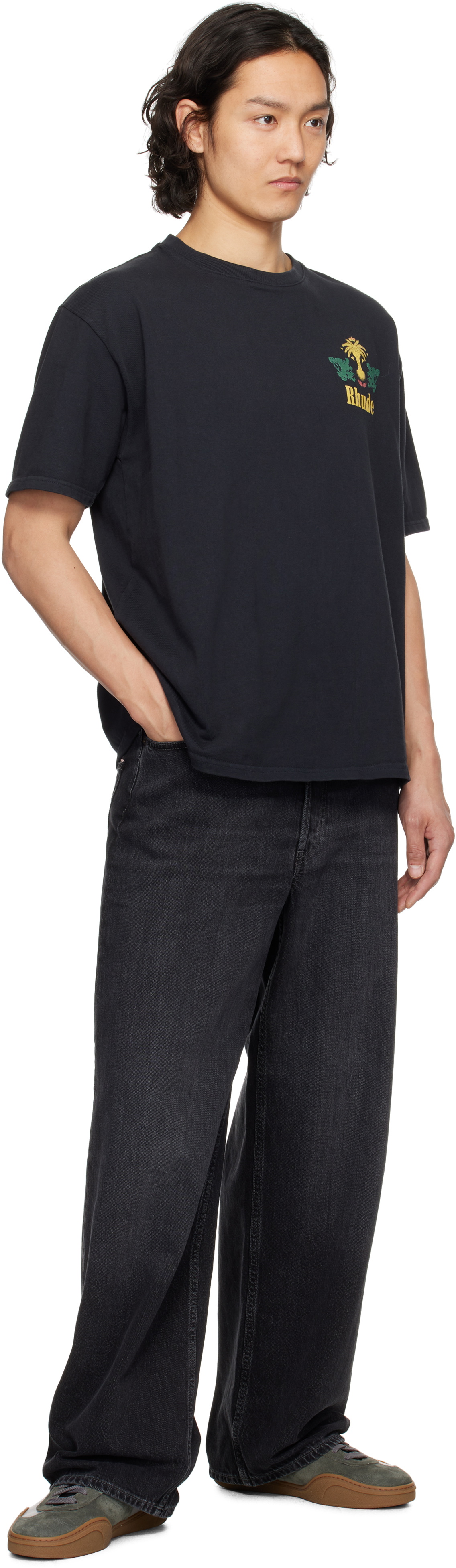 【関税込み】Rhude ブラック Tobacco Tシャツ Rhude Black Tobacco T-shirt Rhude