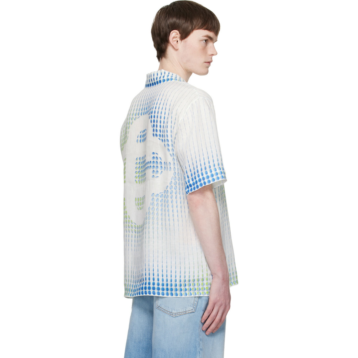 Casablanca White Pills Cuban Collar Short Sleeve Shirt